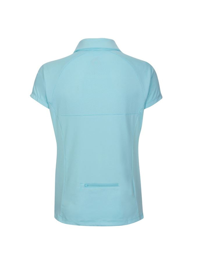 Polo Shirt w/Mesh - Tiffany Blue